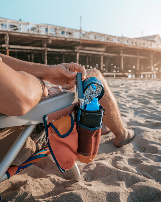 4AllFamily Companion Insulated Travel Bag for Insulin and Medicines  - Blue Color - Picture of a man with diabetes taking an insulin pen out of the cooler - 4AllFamily Canada