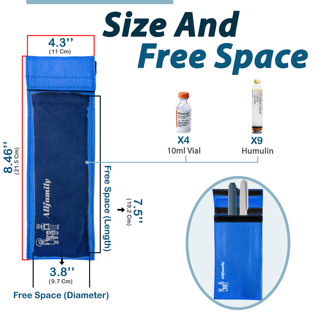 4AllFamily Chiller Cooler Pouches for Insulin, Epipen, and Medicine - Storage Space for One Injector Pen and several vials of medicines, Small size - 4AllFamily Canada